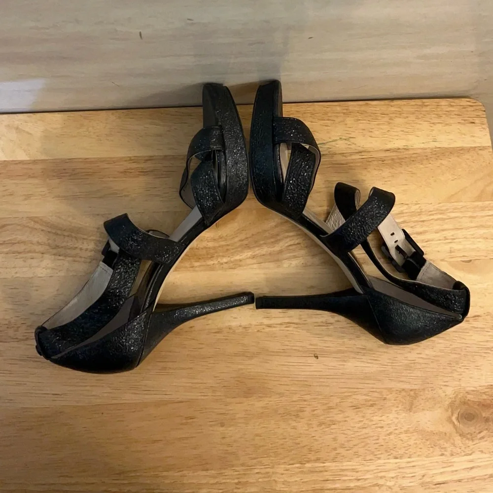 MICHAEL Michael Kors Evie platform sandals in black glitter. - Picture 6 of 11